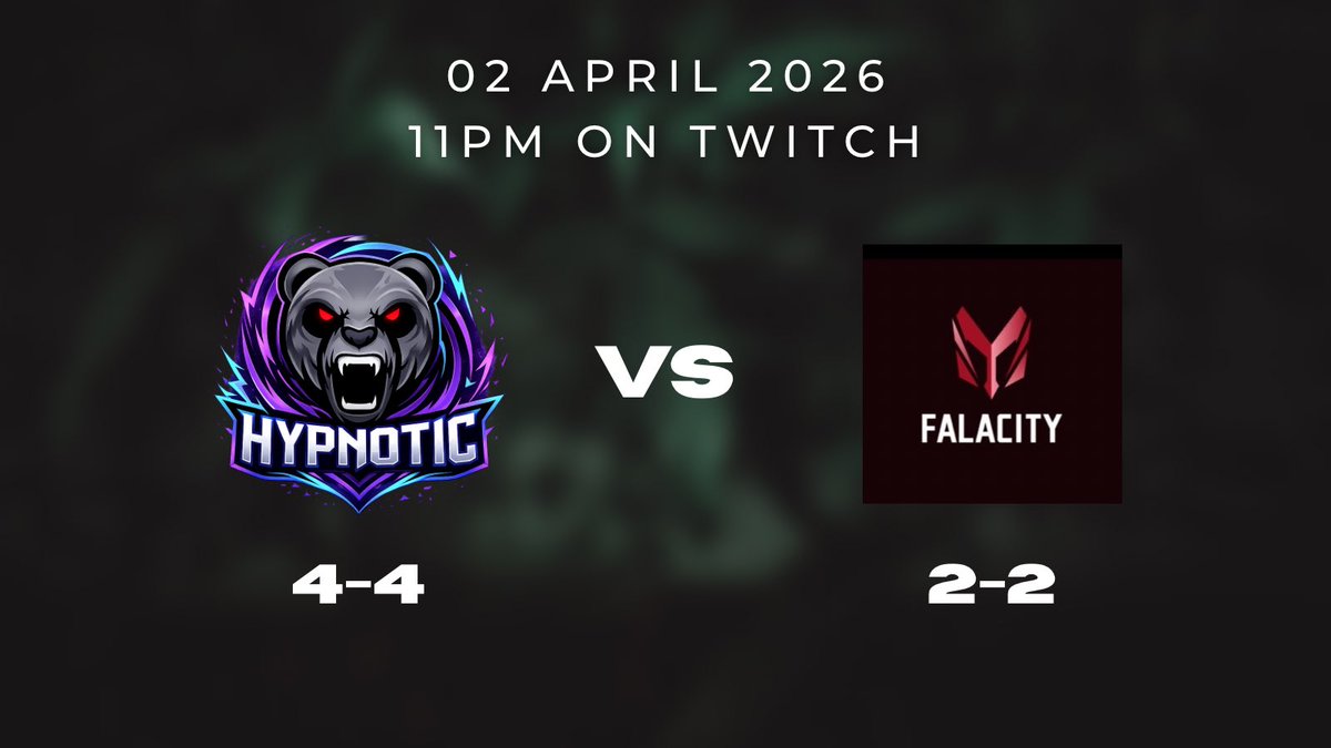 Tonight’s Game ⬇️
11pm on Twitch 🎥
<a href="/FalacityGaming/">Falacity Gaming</a> ⚔️

Boys looking to secure a place in this seasons <a href="/AMeLeague/">AEL - Amateur Esports League</a> playoffs, a win tonight would help massively!

Come show your support on either <a href="/JVitalz1/">Vitalz</a> or <a href="/JiinXvG/">JL</a> twitch 😃