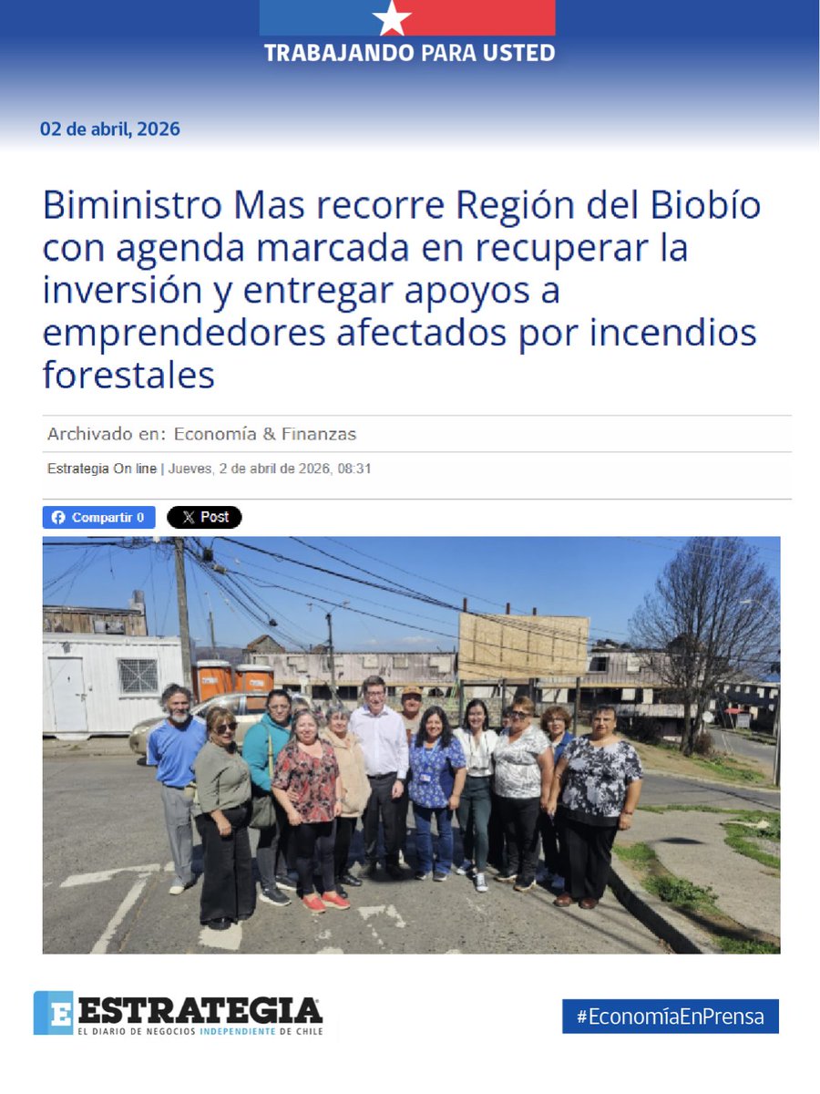 🗞️🌟 La prensa nacional y regional destacó la visita del biministro de Economía y Minería, Daniel Mas, a la región del Biobío, en la que participó en diferentes instancias enfocadas en la recuperación de la economía, a través del destrabamiento de proyectos inversión y la entrega