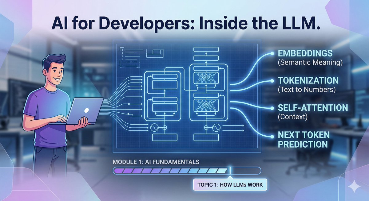 Thesumitkrsingh's tweet image. 🔹 Tokens &amp;gt; Words: Computers process IDs, not text. 🔹 Vector Embeddings: Mapping words in high-dimensional space for semantic meaning. 🔹 Self-Attention: 
#AIforDevelopers #GenerativeAI #LLM #SoftwareEngineering #JavaFullStack #BTechIT #MachineLearning #DeepLearning