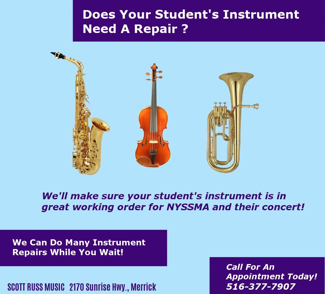ScottRussMusic's tweet photo. STUDENT INSTRUMENT REPAIRS
NYSSMA &amp; School Concerts are Coming Up! We'll make sure your student's instrument is in great working order for their big day. 
#musicalinstrument #studentinstrumentrepair #schoolband #schoolorchestra #stringinstrument #windinstrument #brassinstrument https://t.co/HULBlmuTbO