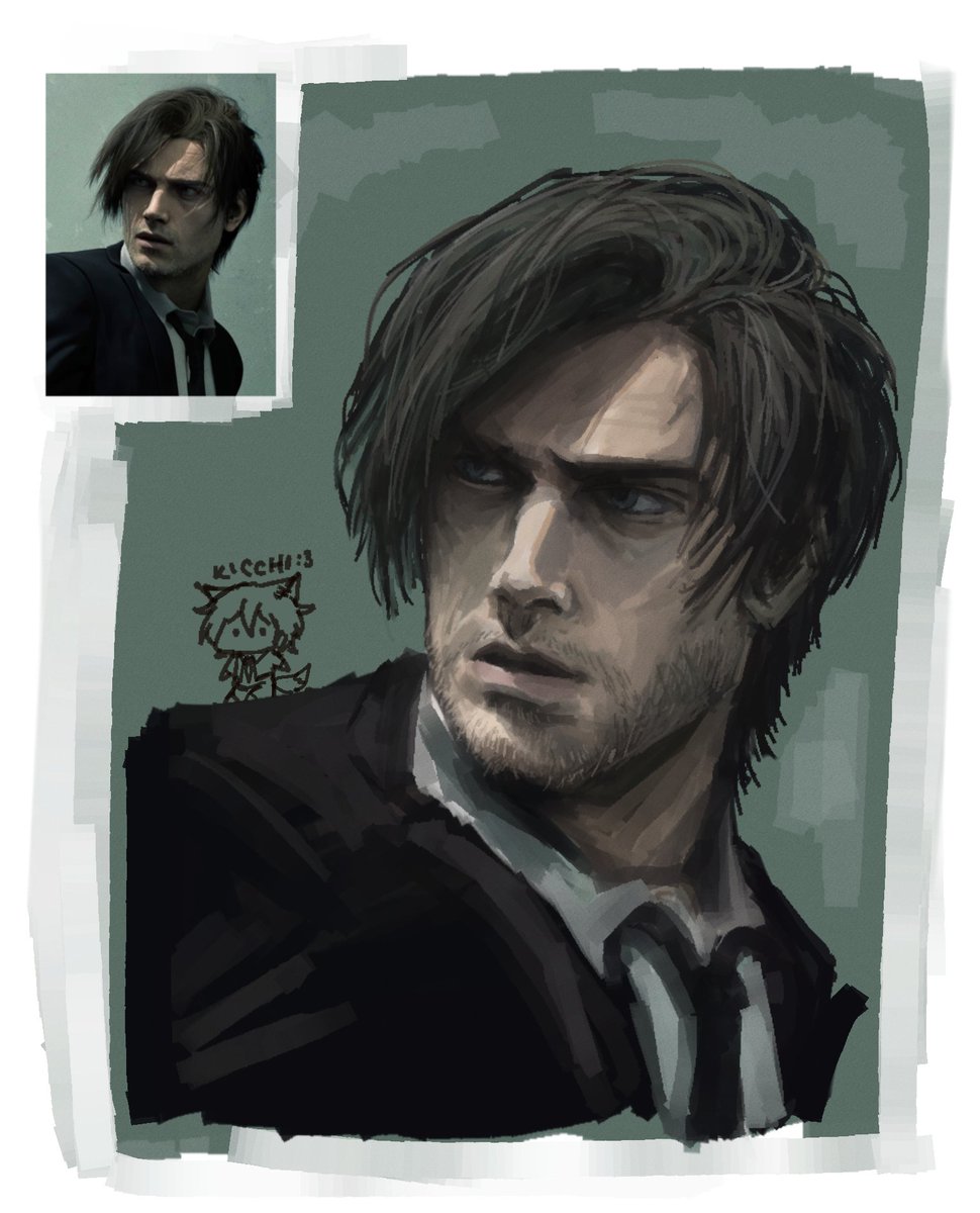 happy bday to me or wtv here's a leon study i did the other day cause I've got nothing to post yet #RE9  #LeonKennedy