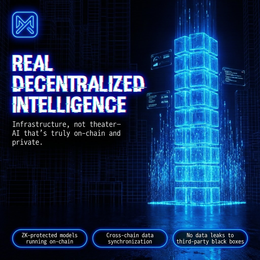 You ever notice how most ‘AI + crypto’ projects are just wrappers around someone else’s API?

Meanwhile, we’ve been heads down building actual infrastructure - ZK-protected models that run on-chain, sync across chains, and don’t leak your data to some VC-backed black box.

This