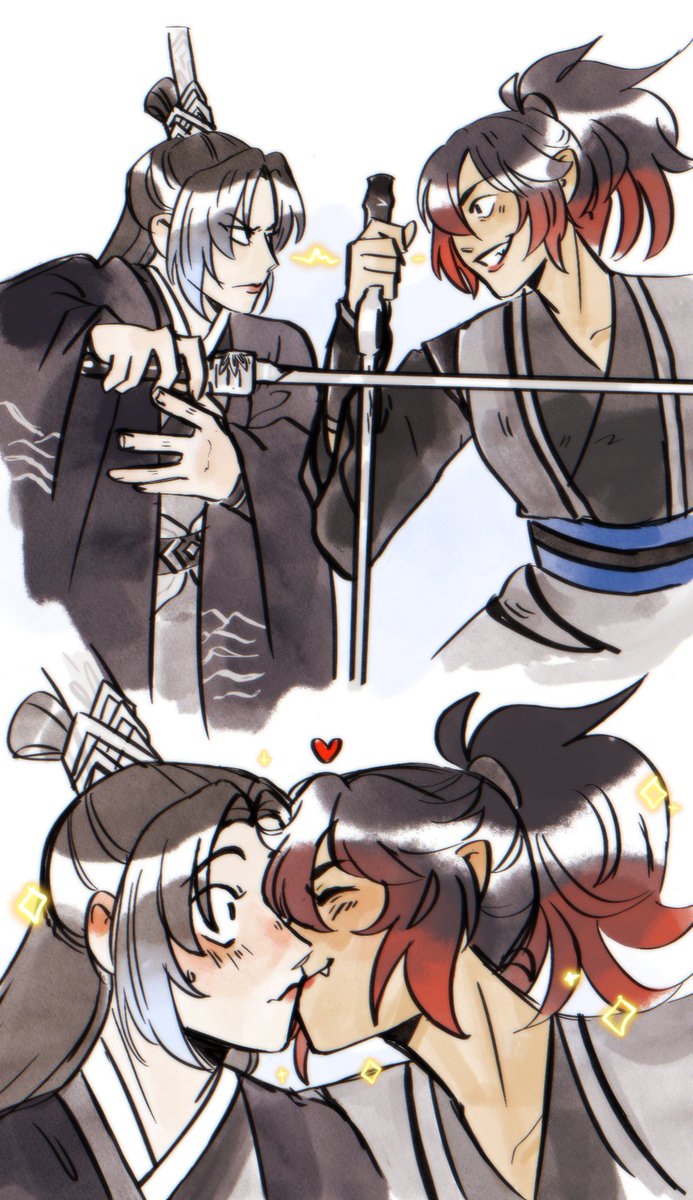 i think their stage play hairdos are so cute!! idk you but this is all i could think about when i saw that one photo... predictably  

 #songxue