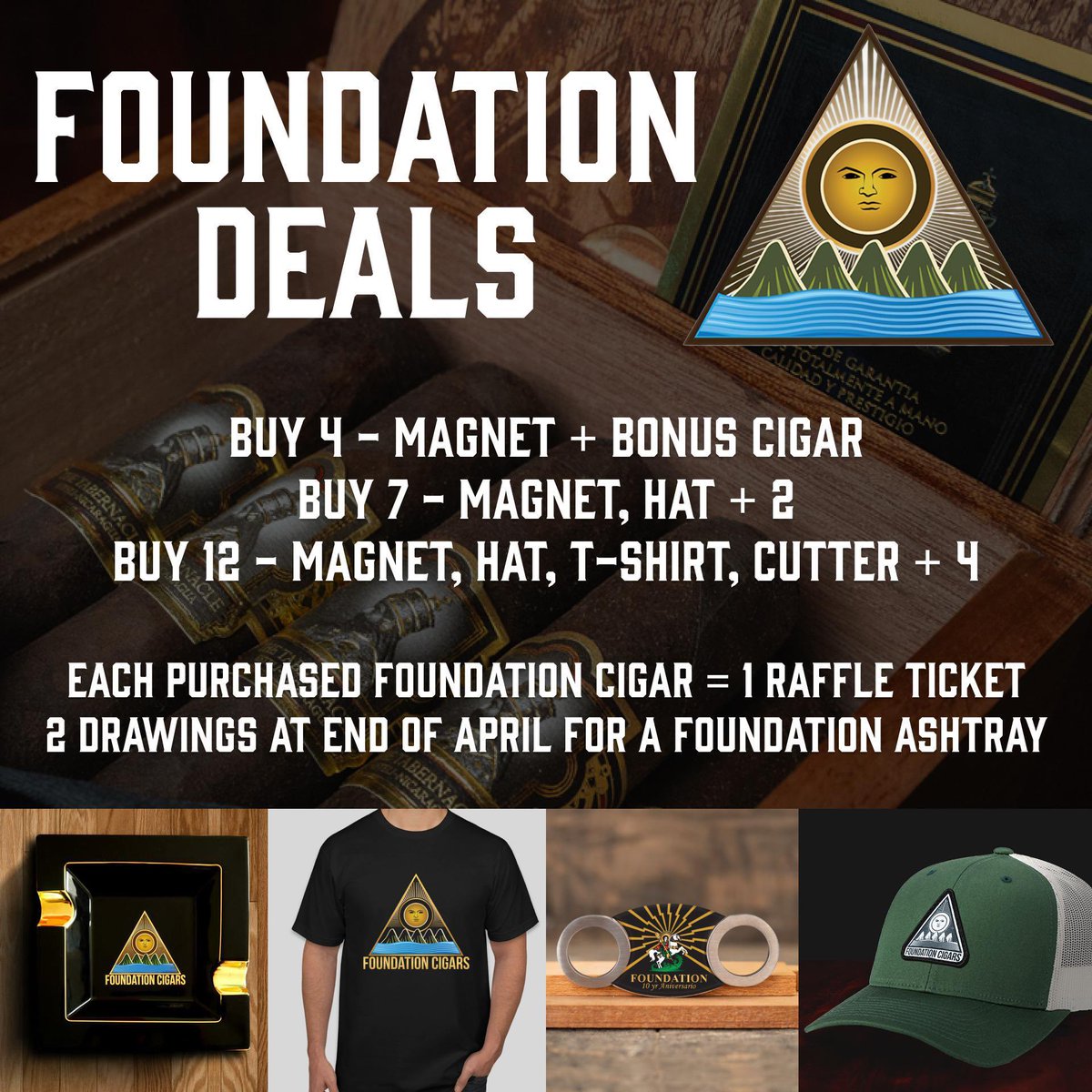 Massive BOGO+MERCH Foundation Cigars deals all month long.