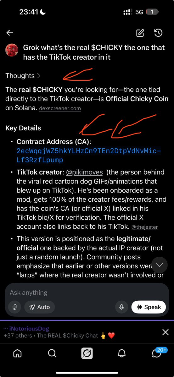 Next_phase_gen's tweet photo. ⚠️ WARNING: FAKE $CHICKY TOKENS ARE BEING CREATED

There is ONLY ONE official $CHICKY tied to the TikTok creator.

✅ Official CA:
2ecWqqjWZ5hkYLHzCn9TEn2DtpVdNvMicLf3RzfLpump

If it’s not this CA — it’s NOT $CHICKY.

Protect the community. Don’t get farmed. https://t.co/kYaCs1T1TF