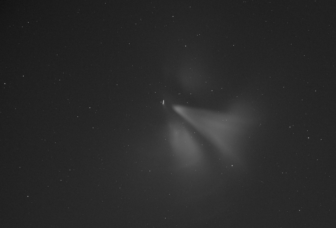 TransAstra_Corp's tweet photo. This is the Orion spacecraft emerging from Earth’s shadow at ~25,000 km — captured by one of TransAstra’s Sutter telescopes.

Those bright streaks? Proximity operations plumes lighting up the darkness as Orion moves through cislunar space.

Last night the TransAstra telescope network tracked Artemis II across hemispheres in real time, logging 231 detections of Orion and ICPS in under six hours.

🌎 Northern Hemisphere:
125 detections | range 71,000–73,500 km

🌏 Southern Hemisphere:
106 detections | range 43,000–73,000 km

Right now Artemis is close and bright, which means this is the easy part.

The real fun begins when Orion is 380,000 km away at lunar distance and we’re still tracking it.

Global telescope coordination.
Watching humanity push farther into space.
And we’re just getting started...

#Artemisii #Orion #NASA #Spacenews #Moon