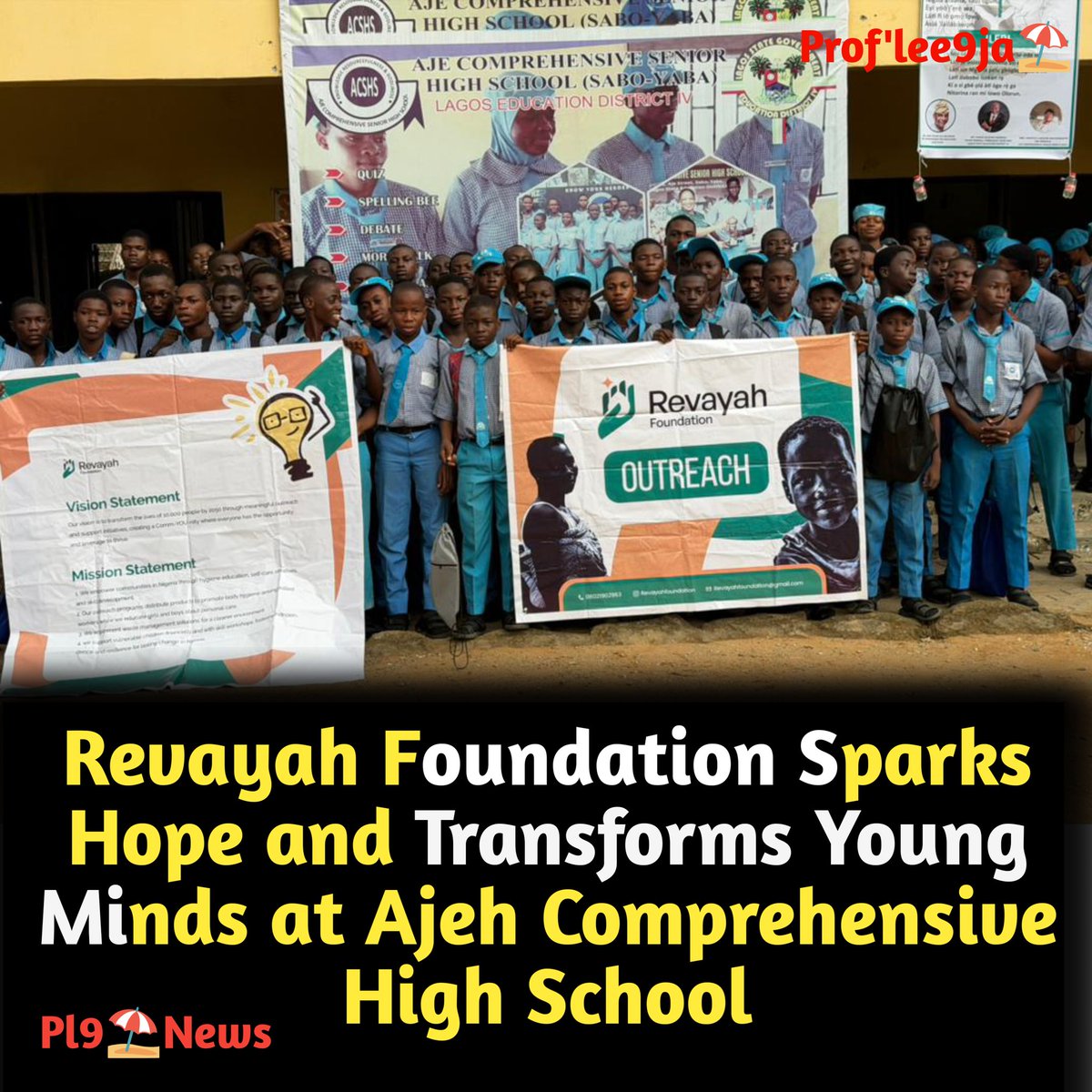 iamproflee's tweet photo. Revayah Foundation brought hope and inspiration to students at Ajeh Comprehensive High School ✨
Notebooks and essential learning materials were shared to support their academic journey 📚
A powerful step toward empowering young minds and shaping a brighter future 💡 https://t.co/3wYbICt1hg