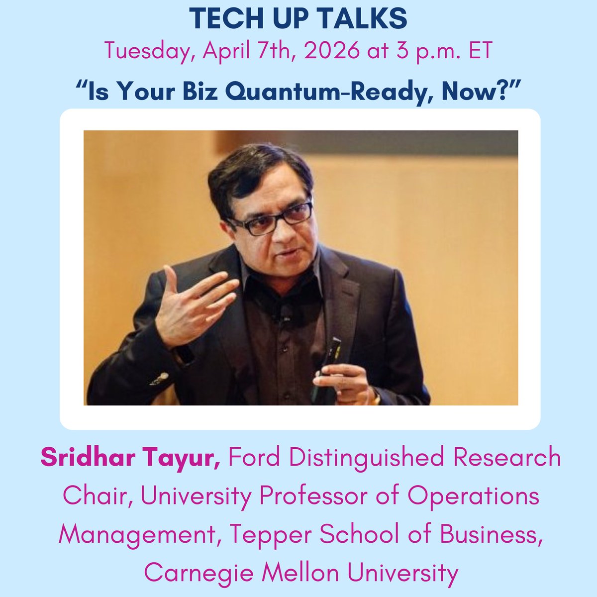 techupforwomen's tweet photo. Join us for our upcoming Tech Up Talk “Is Your Biz Quantum-Ready, Now?” on Tuesday, April 7th at 3 p.m. ET! Register with the link below:

https://t.co/9QcYz4madV

#techuptalks #techupforwomen #womenengineers #femaleengineer #femalerolemodels https://t.co/dcxQUoXNYs