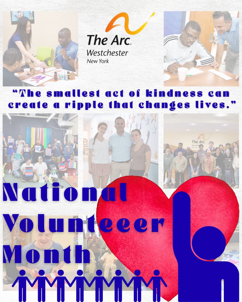 April is National Volunteer Month 🙌 Thank you to the incredible volunteers who make our mission possible every day. 

Want to get involved? Learn more at: arcwestchester.org/get-involved/v…
 
#VolunteerMonth #GiveBack
