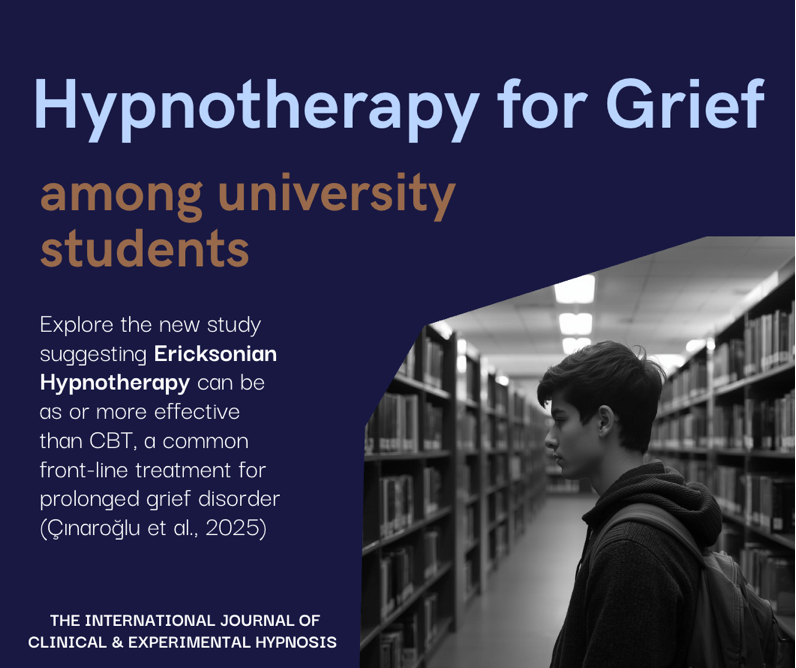 ijceh's tweet photo. A new study by Çınaroğlu and colleagues puts Ericksonian hypnotherapy and cognitive behavioral therapy head-to-head to determine which treatment better addresses prolonged grief and depression symptoms among university students. Read it here: https://t.co/BXqctrCE0m https://t.co/Kjld6aiXAR