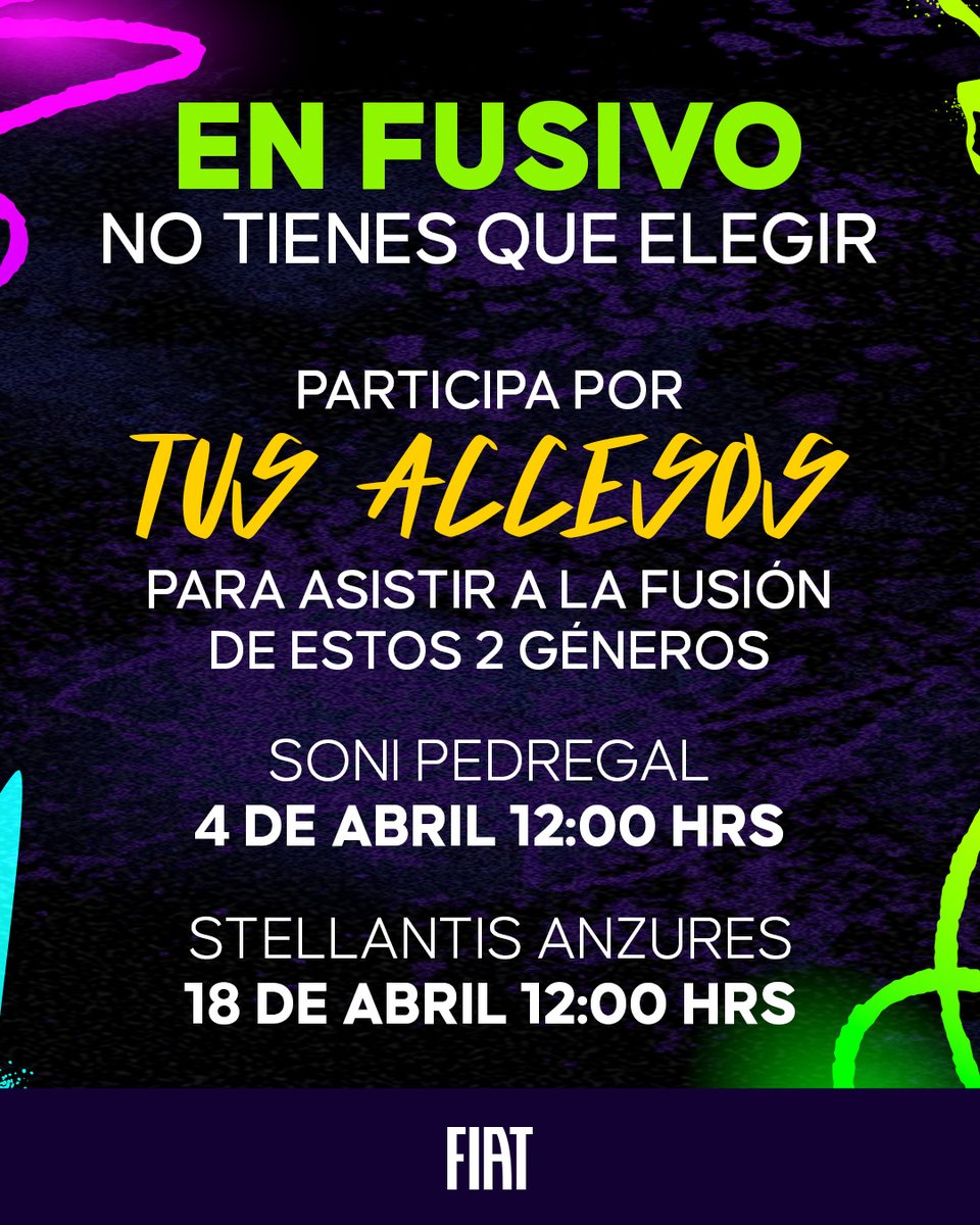 RadioDisneyMX's tweet photo. Si no te gusta decidir entre tus gustos, ¡no te preocupes! En FUSIVO encontrarás lo mejor de ambos mundos. 🤠💖

Participa por tus accesos junta a la #RutaRD y FIAT Pulse o con la #Crystamóvil y RAM 700.

#FUSIVO #RadioDisneyMéxico #RadioCrystal #UnidosPorLaMúsica #FIAT #RAM1200 https://t.co/JhWNC4nU1y