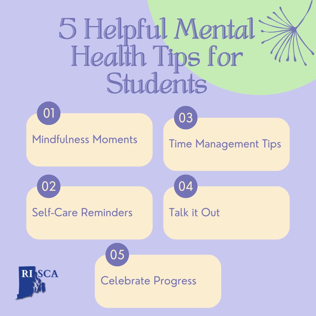 RISCATweets's tweet photo. 🌸 April stress alert! Finals, projects &amp; college prep can be overwhelming.

5 ways to help students manage stress:
🧘 Mindfulness
🗂️ Time management
💖 Self-care
💬 Talk it out
📌 Celebrate progress https://t.co/7bKPmcTGL7