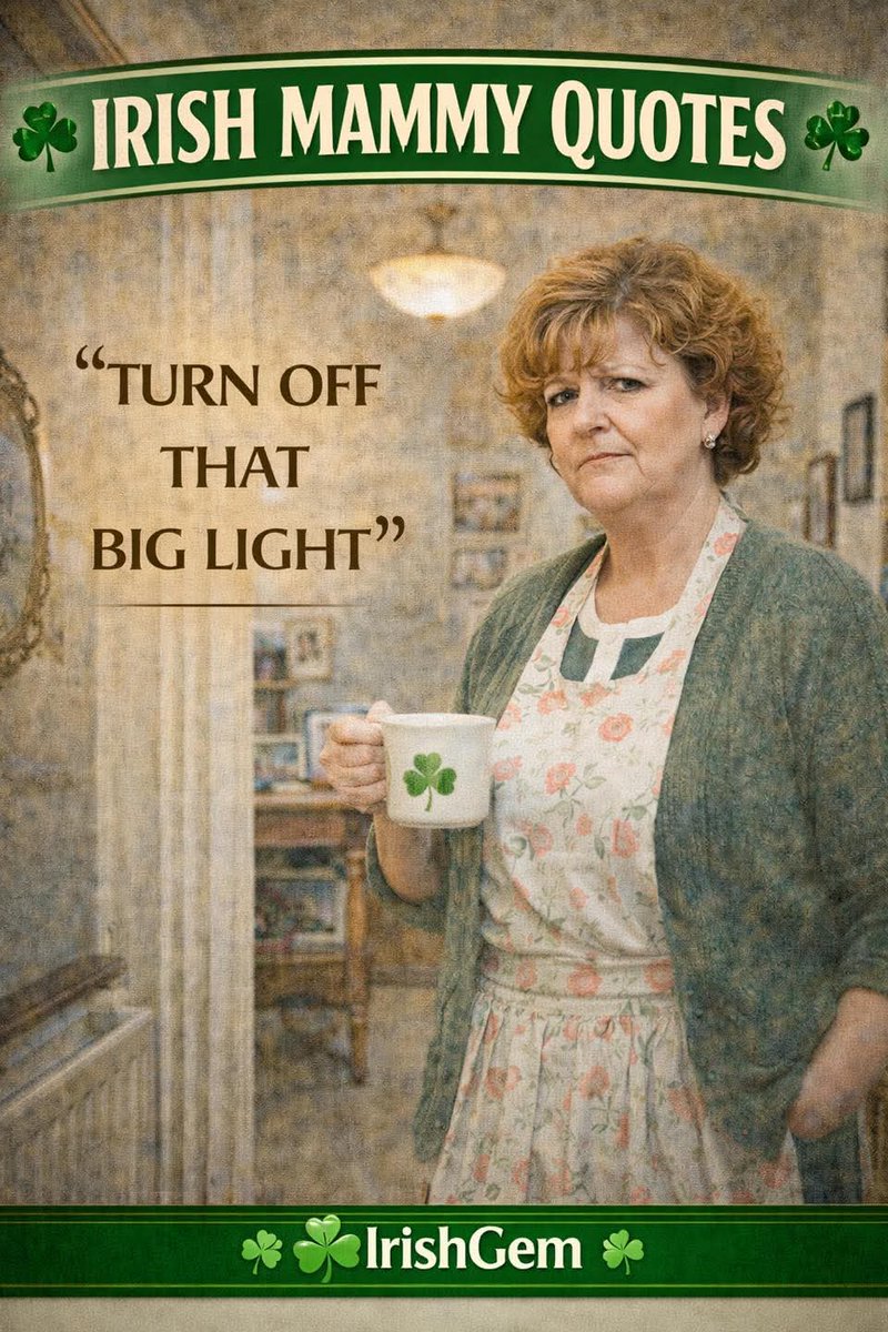 ThisIsIreland3's tweet photo. IRISH MAMMY QUOTES ☘️
Every house in Ireland heard this at least once.
Be honest… how many times were you told this? 😂
#IrishMammy #OnlyInIreland #IrishHumour #IrishMemories #irishgem https://t.co/uIfJA4ykYY