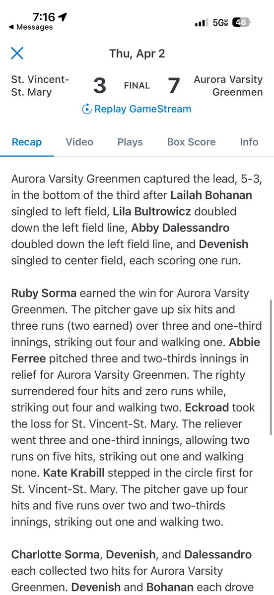 Aurora Softball tweet media