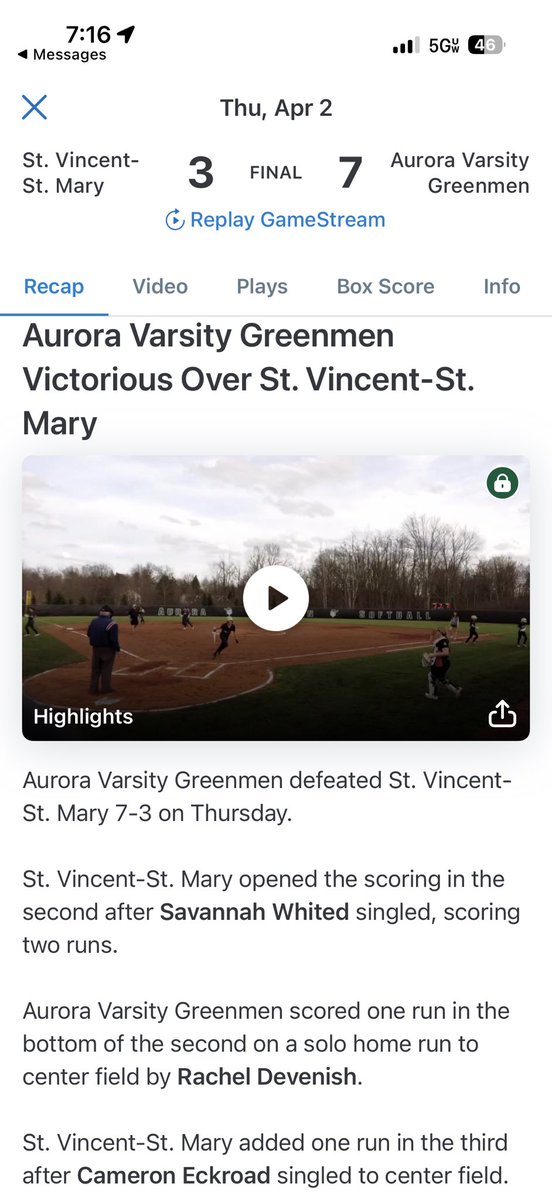 Aurora Softball tweet media