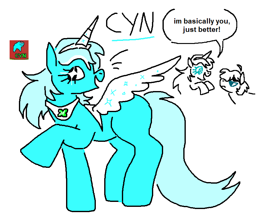 GAYCABINET's tweet photo. #horseracetests silly design for fake cyan!! i like the idea of them being basically oob's opposite https://t.co/PNDzhisfxz