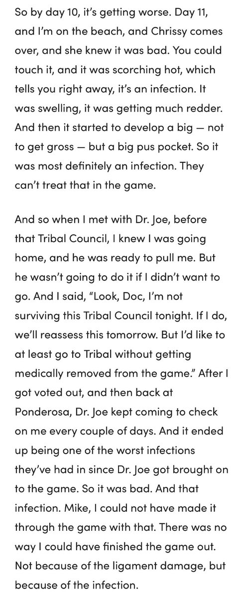 TheBigBroTea's tweet photo. Colby says he would have gotten medevaced from the game if he had not been voted out at tribal council #survivor50 https://t.co/efUW6zLAh2