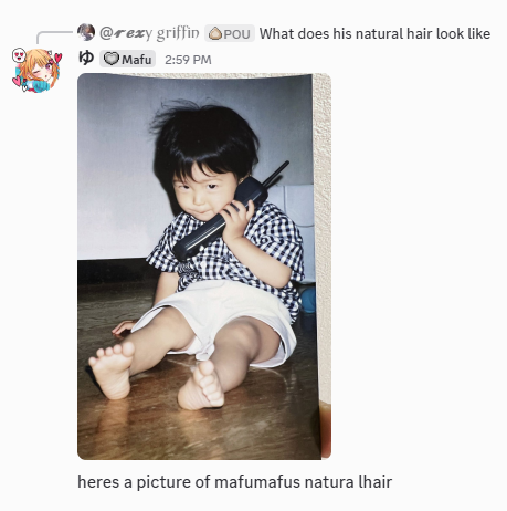 when your oshi, 34, wears wigs often and when asked about natural hair all you have is a baby photo