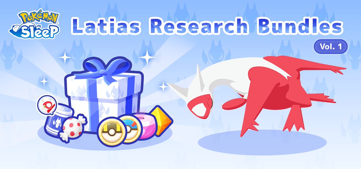 PokemonSleep's tweet photo. Three packs perfect for the upcoming Latias Research event are on the way! 🎁

🍪 Ultra Biscuit
💕 Friend Incense
✅ Latias Down, and more

👇 Availability
April 6 at 6:00 UTC – April 21 at 3:59 UTC

👇 Learn more
https://t.co/R8ttguCsMl

#PokemonSleep https://t.co/TFcQmFij8g