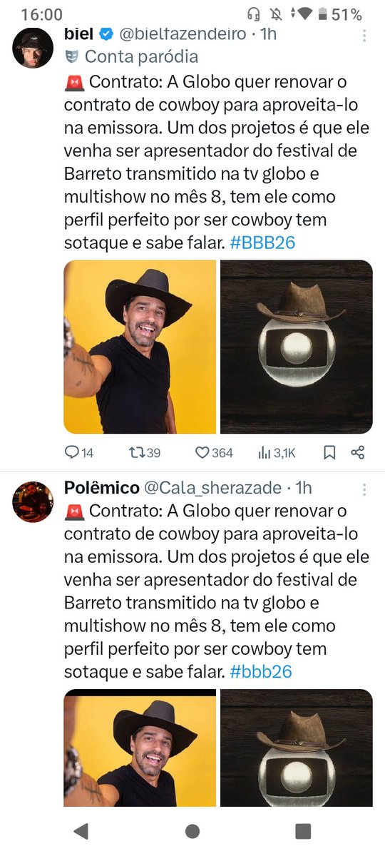 São das mesmas empresas é #BBB26