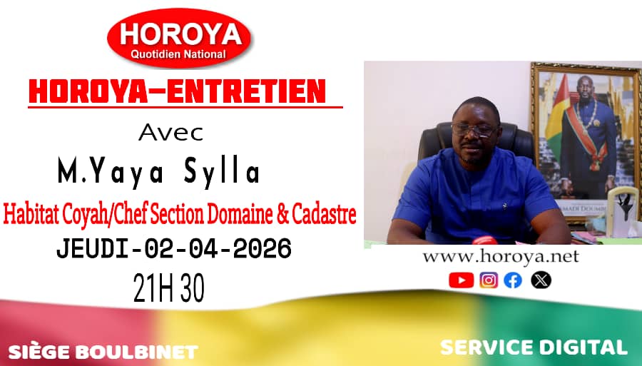 QNHOROYA's tweet photo. HOROYA- ENTRETIEN : ÉTAPE 7 COYAH AVEC LA Direction Préfectorale de l'Habitat de Coyah. 
Ce soir à 21h 30 nous recevons. M. Yaya Sylla, Chef Section Domaine &amp; Cadastre, sur les procédures d'obtentiondu plan de masse.

LIEN 👇 https://t.co/x6qBEcOJMD

@Presidence_gn 
@PrimatureGN https://t.co/qQybsqAg7G
