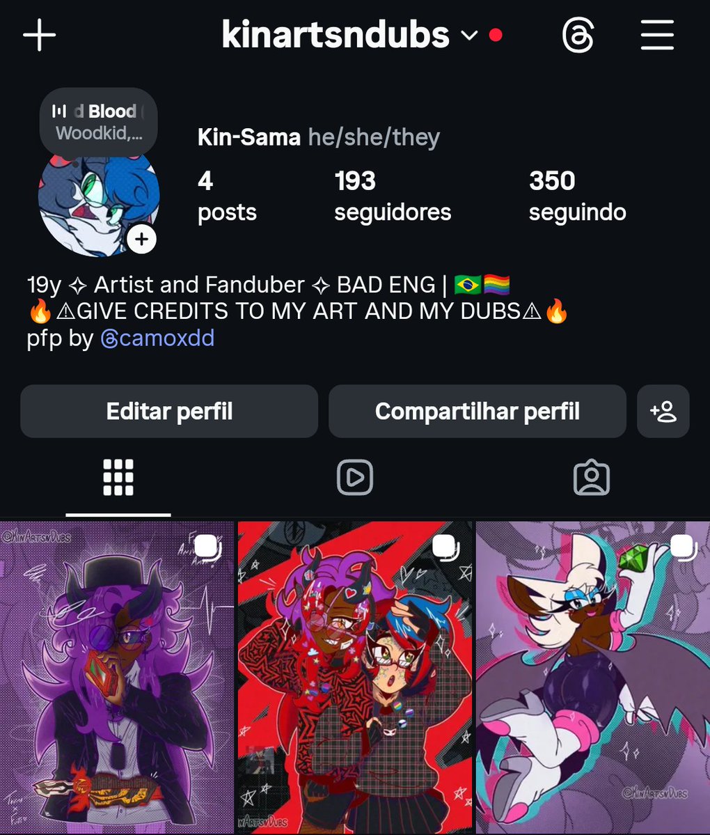 🚨 IMPORTANTE!!🚨

Avisando q agora estarei postando as minhas artes lá na vizinha. Twitter infelizmente tá sendo um lugar horrível pra isso então tô me transferindo pra lá. Dublagens etc estarei trazendo aqui normalmente.

Espero poder contar com o apoio de vcs💖💖