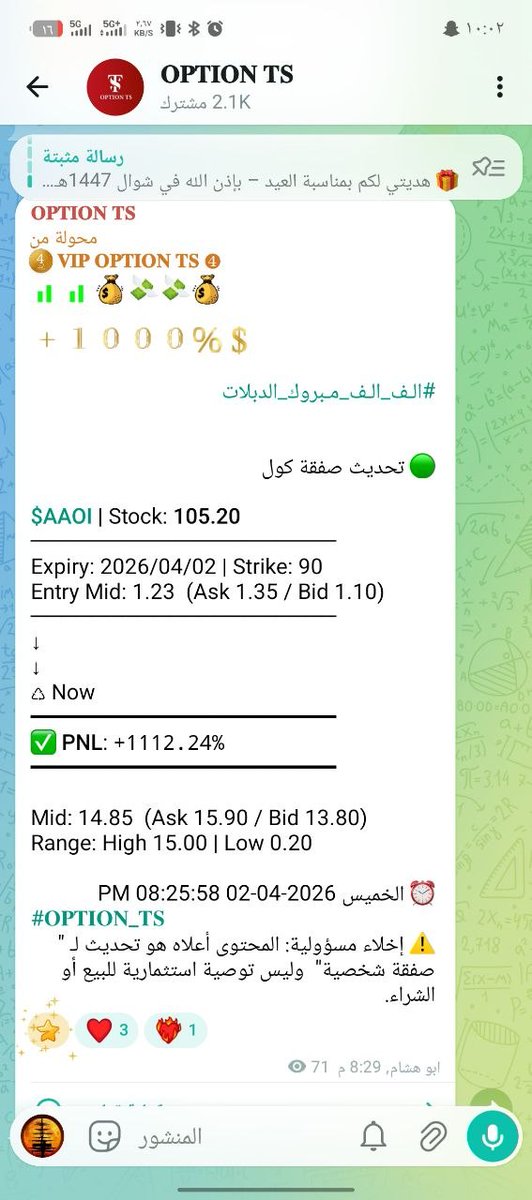 السوق الأمريكي ️𝐎𝐏𝐓𝐈𝐎𝐍 𝐓𝐒💲 tweet media