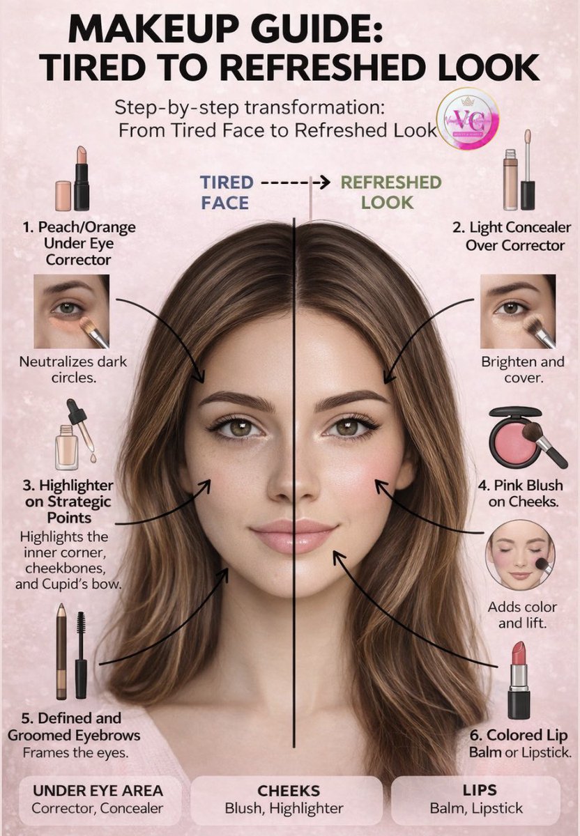 vandelchristen's tweet image. Turn your “I need coffee” face into “I woke up like this” in minutes ☕✨
This is your sign to fake 8 hours of sleep with the right makeup tricks 💄
From dull to radiant—watch the magic happen 💫

#MakeupTransformation #TiredToFresh #GlowUpRoutine #BeautyHacks #MakeupTips
