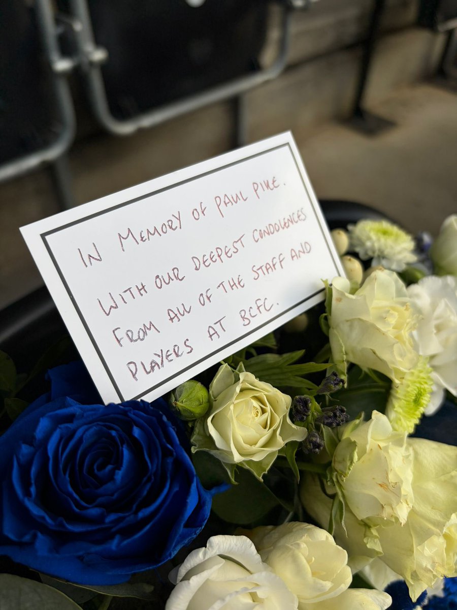 BCFC's tweet photo. Members from our Derbyshire OSC, including OSC lead Steve Poole, joined Club representatives Rich Carpenter, Dale Moon and Tom Ross, as well as Derby County’s Chief Operating Officer Simon Carnall at Pride Park earlier today to pay tribute to 18-year-old Paul Pike and lay a wreath in the very seat he was assigned before his disappearance on Saturday 21 March. 💙
