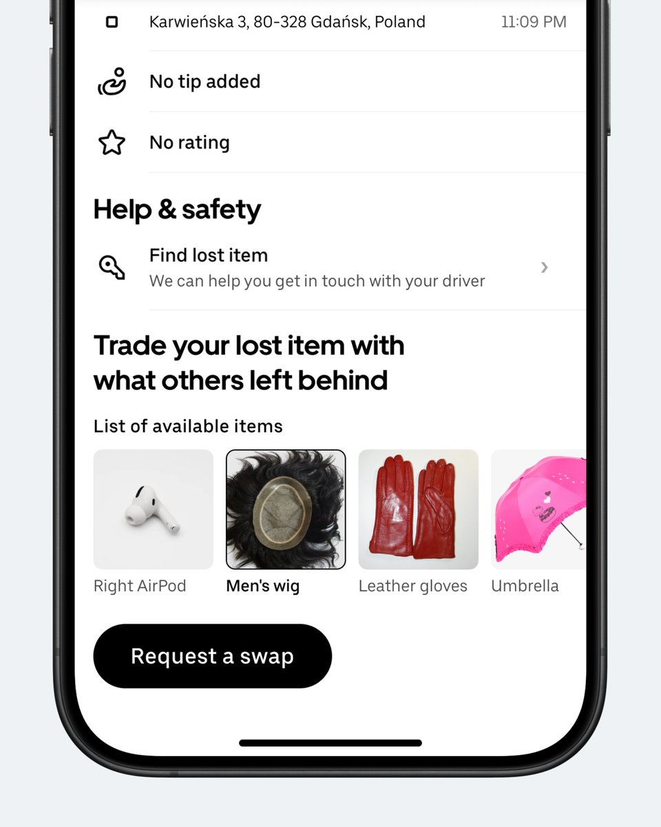 beladzed's tweet photo. What if... taxis let you swap lost items with other passengers? https://t.co/hOzBcrzo2K