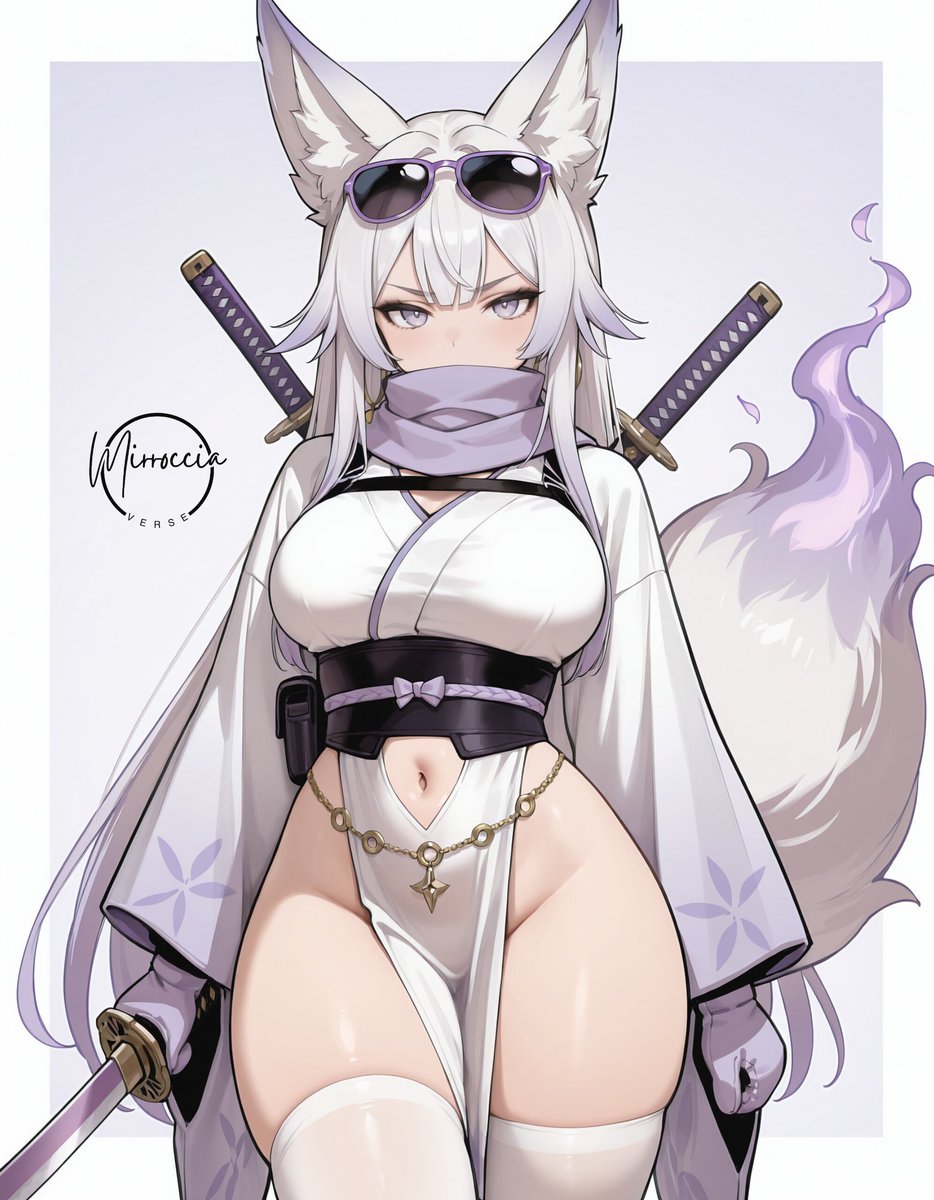 ozawomega's tweet image. Mirroccia Ninja 💜❤️‍🔥⚔️
#originalcharacter #girl #ninja #kunoichi #fox