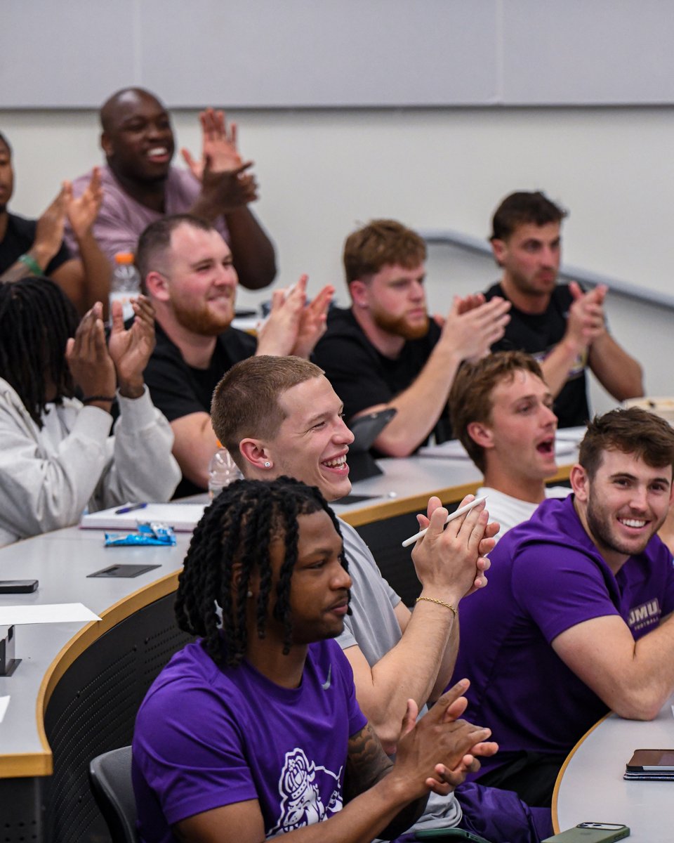 JMUFootball's tweet photo. The game within the game.

Last night, Pro Biz Football brought real experience from the National Football League Players Association and gave our Dukes a REAL look at the business of the NFL.

#iMpact | #GoDukes https://t.co/MFAhSvf3o2