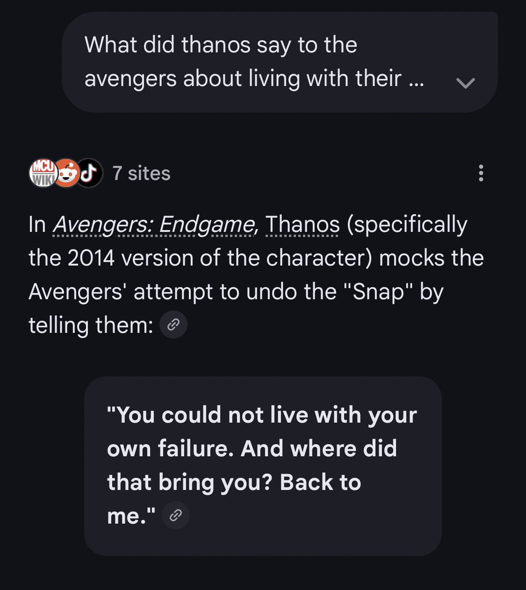 Thanos dropped the realest quantum line in avengers but everybody acted like they didn’t notice…