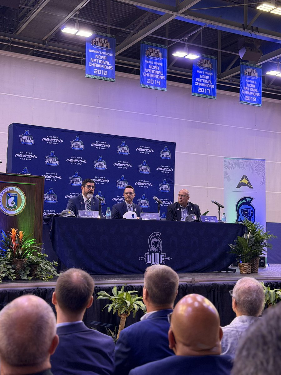 PatronisFL's tweet photo. Today, my team, who are Argo alumni, attended the celebration of @UWFFootball joining the @NCAA Division I ranks. We’re excited to cheer on UWF this season, go Argos! https://t.co/BaCf7e9zbX