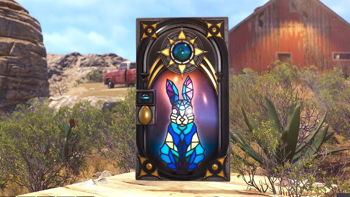 RUSTスキン情報】 今週のスキン 「Easter Bunny」の鉄の片扉 ステンド
