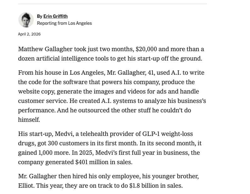 a bootstrapped 18-month-old company could generate $1b+ in annual sales this year with 1-2 employees