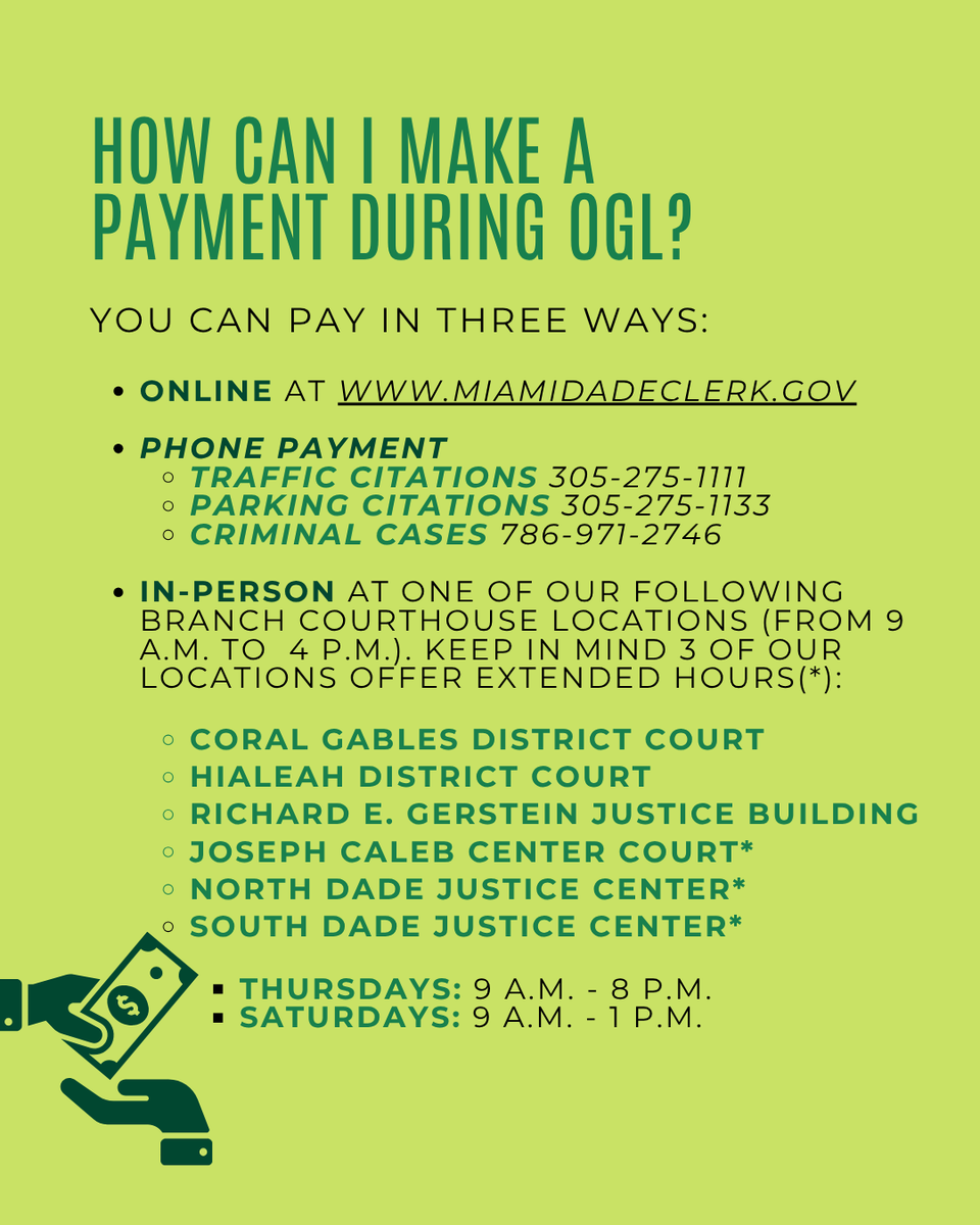 MiamiDadeCOC's tweet photo. Operation Green Light returns April 6–19 in Miami-Dade County. 🚦

Eligible individuals may have the opportunity to reduce fees and resolve cases in collections.

Visit https://t.co/sV9wDcAsMX for full details. https://t.co/wEvI34FdBV