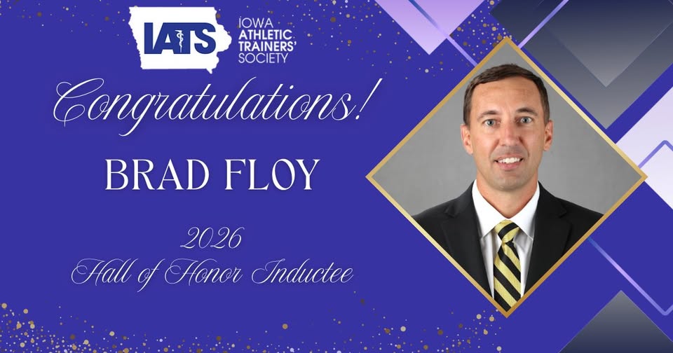 IowaATSociety's tweet photo. 2026 IATS Honors &amp; Awards
We are thrilled to celebrate Brad Floy on being named an Inductee into the IATS 2026 Hall of Honor!
Join us in recognizing Brad for this tremendous honor &amp; thanking him for his passion, leadership, &amp; service to athletic training in Iowa and beyond!
#IATS https://t.co/ImiA25CHET