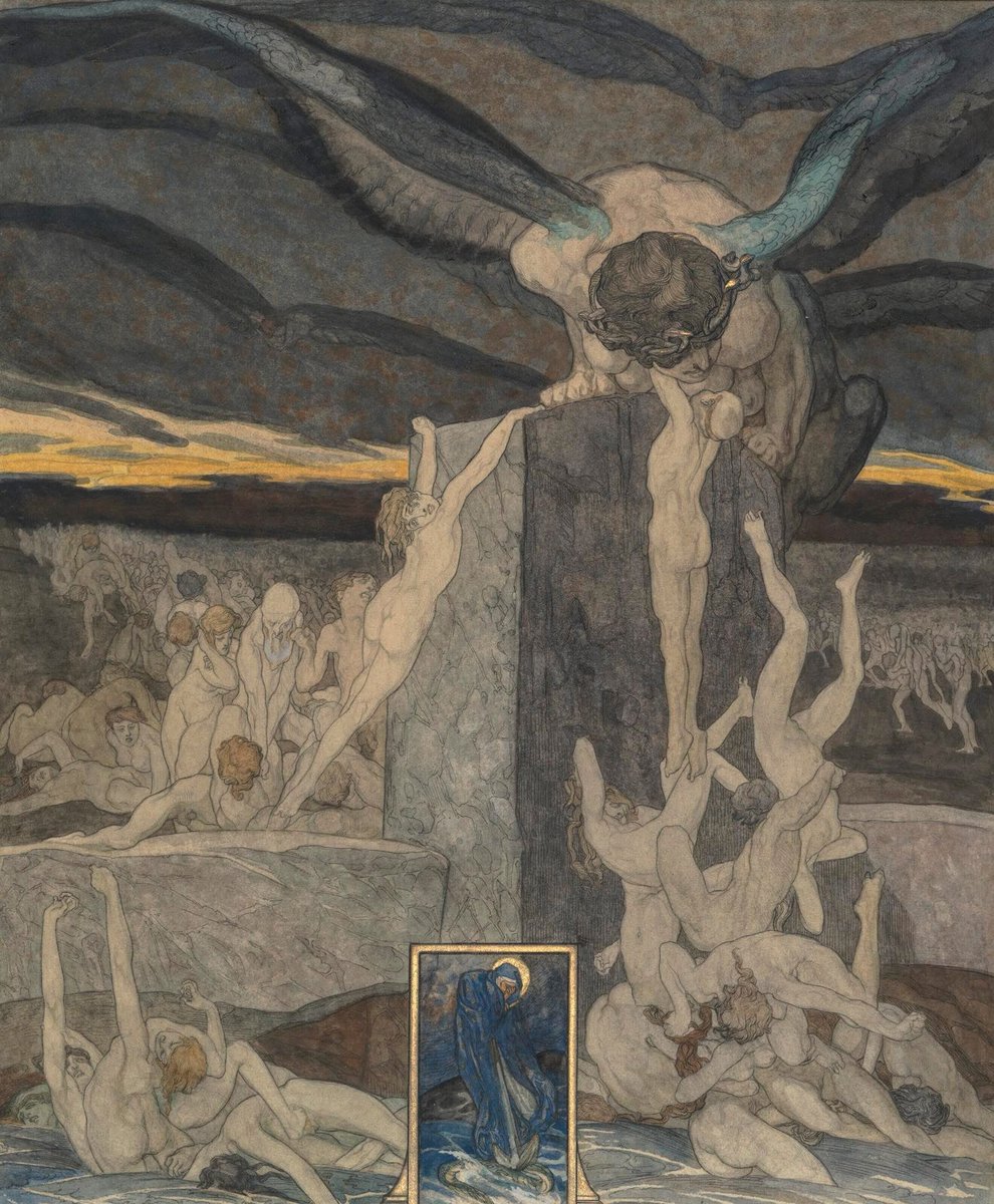 oscillate23's tweet photo. Ode to Dante, 1920 
Franz von Bayros (Austrian, 1866–1924) https://t.co/mpUr3dL6OC