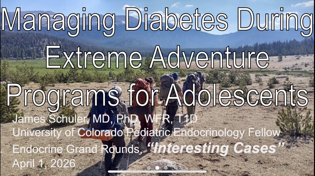 CUEndocrinology's tweet image. Endo grand rounds: endo fellow Dr Andrew Barr &amp;amp; Peds endo fellow Dr James Schuler presented.  1st up: don’t forget primary #hypothyroidism can cause #pituitary hyperplasia which can mimic an adenoma. 2nd: teens w #DM1 can participate in extreme sports w proper precautions.