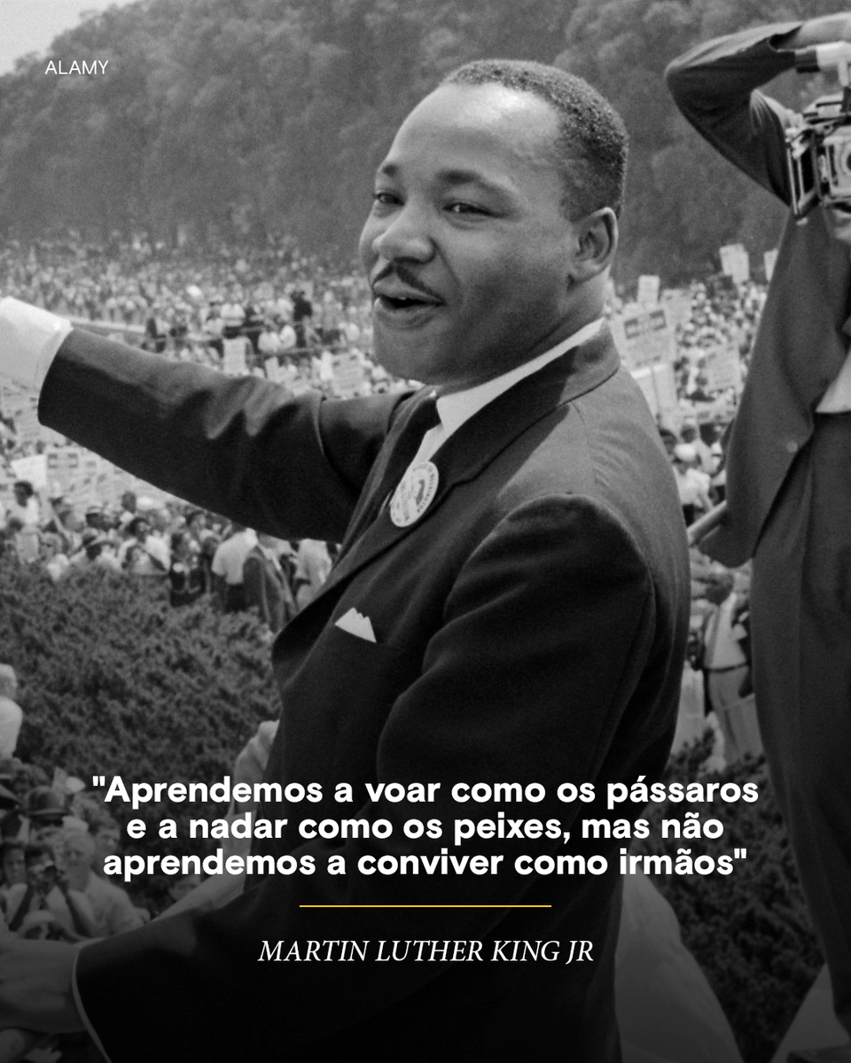 CanalHistory's tweet photo. #HojeNaHistória No dia 4 de abril de 1968, o mundo perdia Martin Luther King Jr., uma das vozes mais importantes na luta por igualdade e justiça social.​

Aos 39 anos, ele foi assassinado em Memphis, nos Estados Unidos, pouco antes de liderar uma marcha. Sua morte chocou o mundo e marcou a história do movimento pelos direitos civis.​

Nascido em 1929, King ficou conhecido por sua liderança baseada na resistência não violenta contra o racismo. Seu trabalho teve impacto global e lhe rendeu o Prêmio Nobel da Paz em 1964, sendo o mais jovem a receber a honraria até então.​

Seu discurso mais emblemático, “Eu Tenho um Sonho”, proferido em 1963 durante a Marcha sobre Washington, tornou-se um símbolo da luta por igualdade racial e direitos humanos.​

Mesmo após sua morte, seu legado segue vivo. Desde 1986, os Estados Unidos celebram o Dia de Martin Luther King Jr., reconhecendo sua contribuição histórica.​

“Eu tenho um sonho de que meus filhos viverão em uma nação onde não serão julgados pela cor da pele, mas pelo caráter.”​

#MartinLutherKing #DireitosCivis #Igualdade