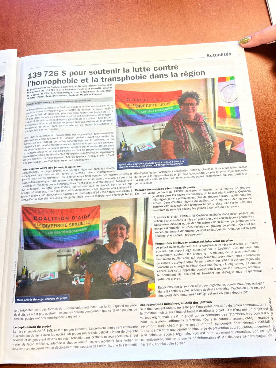 Pleine page pour mes deux articles dans le journal
<a href="/LeCitoyenRouyn/">Le Citoyen Rouyn - La Sarre</a> cette semaine.

#journaliste
#LECitoyen 
#RouynNoranda
#AbitibiTemiscamingue