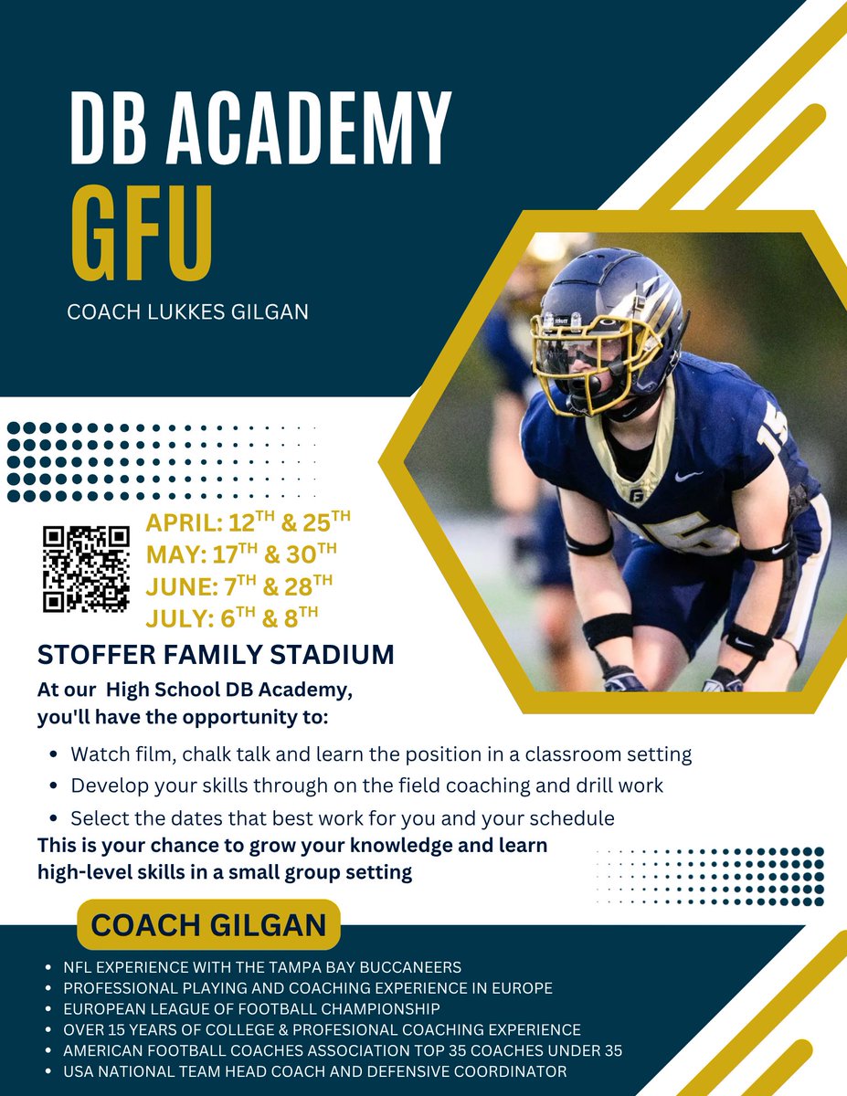 Coach_Gilgan's tweet image. That time of year again. Come get better on the back end at our DB Academy!