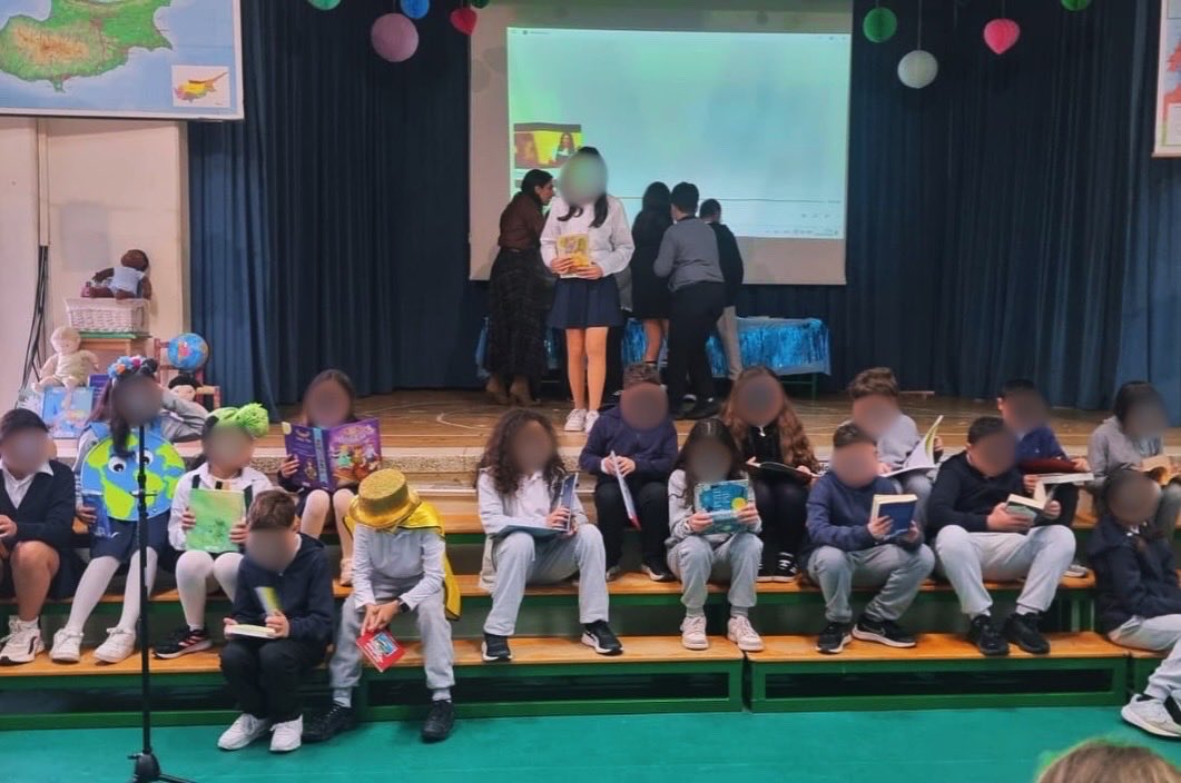 EUCYPRUS's tweet photo. Today, our Language FO Mary Panoussi of @translatores visited Ag. Vassilios Primary School, for a special event: “#PeterPan: One tale, many languages.”
 
Through playful multilingual activities, the children discovered that words can open up whole new worlds.
 
#ChildrensBookDay https://t.co/eUsaG2cba7