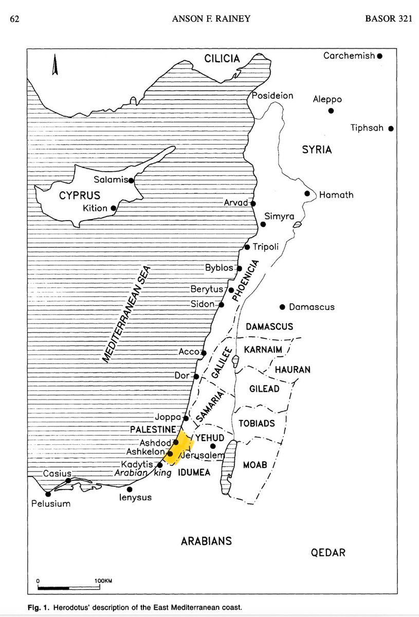 _j0sh_a_'s tweet photo. The term “Palaistinê” was invented only in the 5th century BCE to describe Philishtia, a costal area in southern Israel where the Philistines once lived, far away from Jerusalem. https://t.co/9HIsnp6X0Q