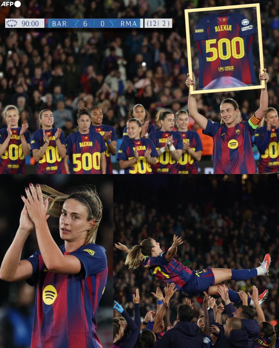 Hoy, justo hoy, Alexia Putellas cumplió ¡¡500 PARTIDOS OFICIALES!! con la camiseta del FC Barcelona. ¿Cómo los celebró? Marcando gol, firmando doblete de asistencias, goleando al Real Madrid y guiando al Barça a otras semifinales de Champions League. Además, el club de sus amores