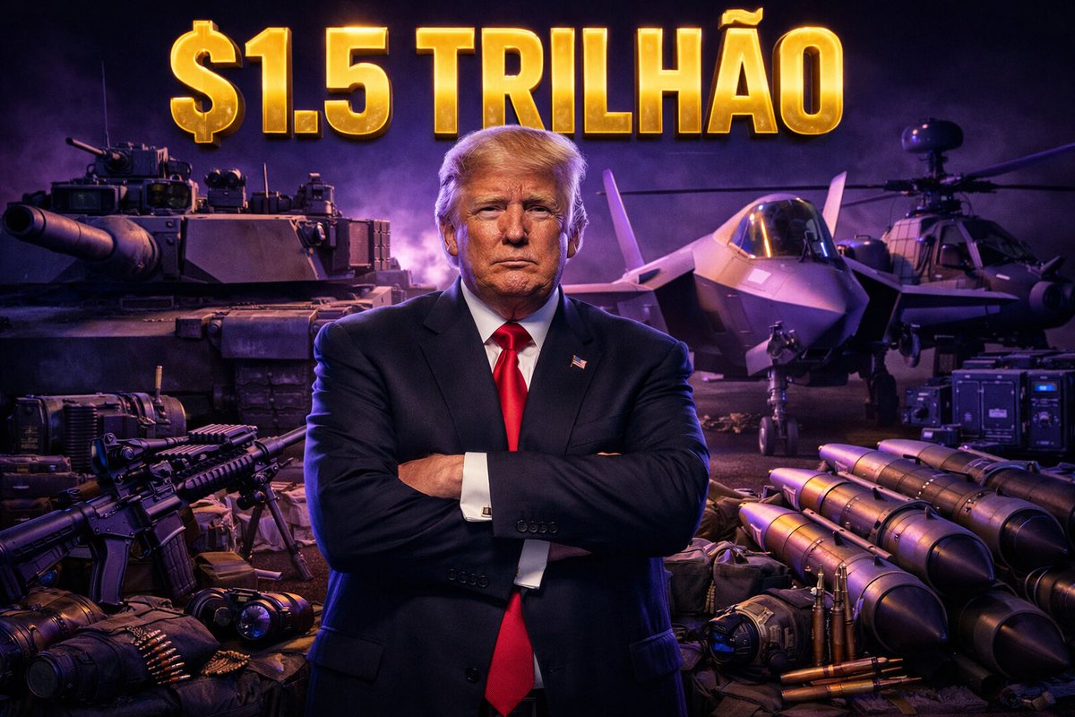 cryptoricobr's tweet photo. 🇺🇸 AGORA: O presidente Trump anunciará um orçamento de defesa de US$ 1,5 trilhão, o maior aumento anual nos gastos militares dos EUA desde a Segunda Guerra Mundial, segundo a Reuters. https://t.co/HkY4jc1TQ6