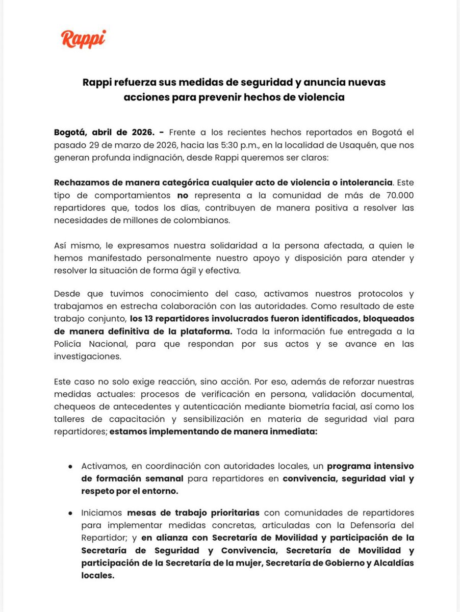 Rappi Colombia tweet media