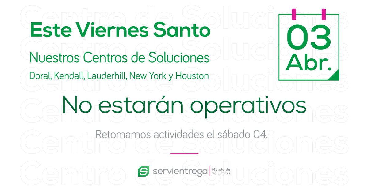 Servientrega International USA tweet media