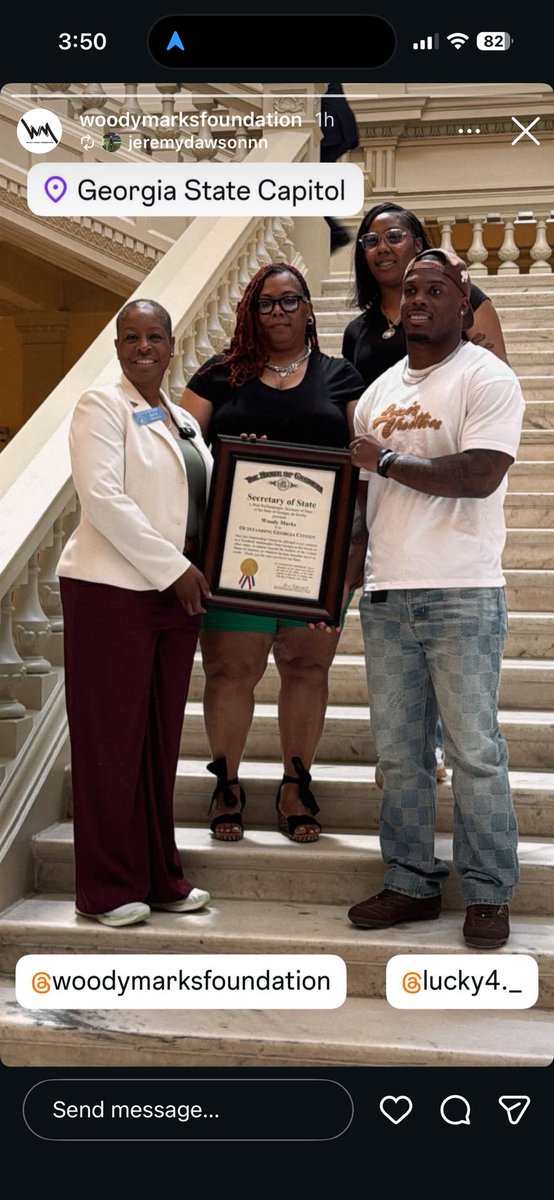 TamekaMarks14's tweet photo. It was an honor to be at the state capitol in Atlanta with @JoquaviousMarks who was recognized for being an outstanding citizen and doing great things in the community. 
#Atlantamade https://t.co/kO6ujuKfHM